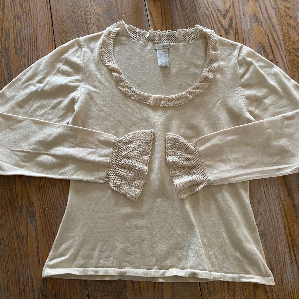 ODILLE 70%rayon,crochet trim sweater
